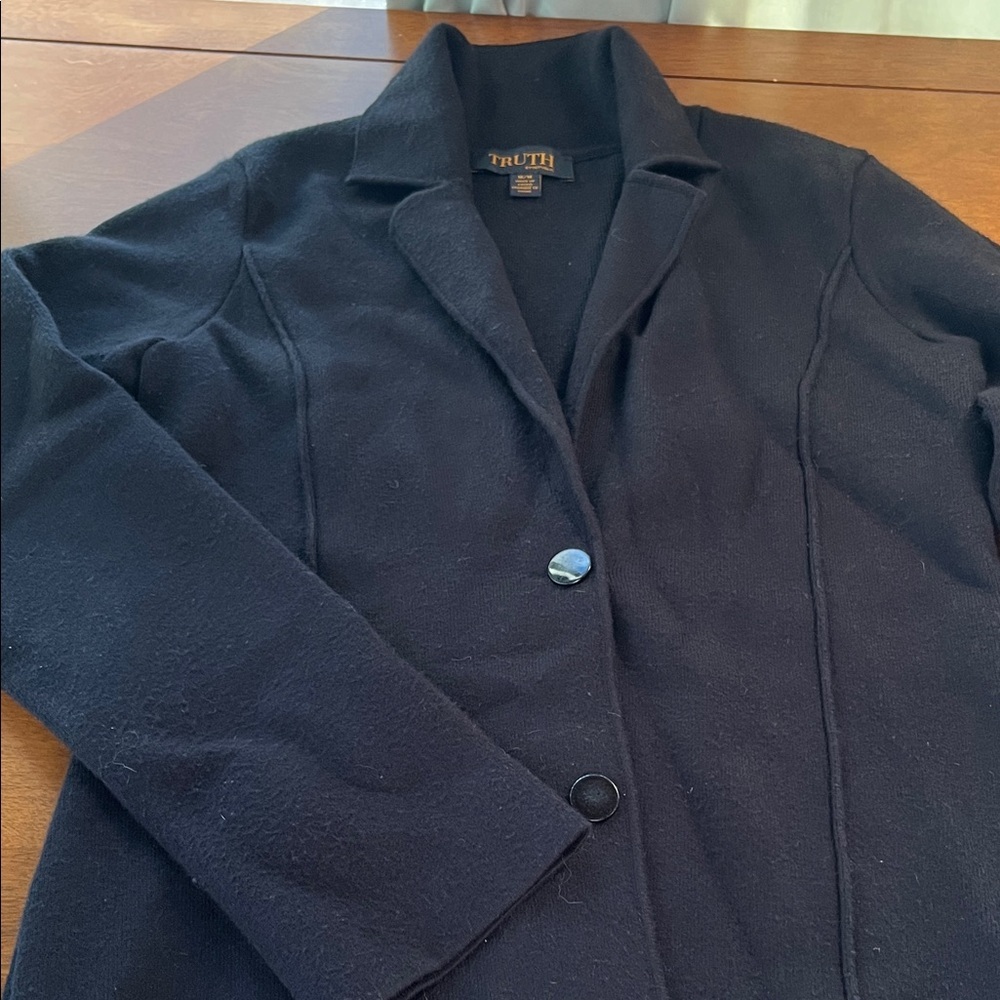 Truth Women's Elegant Black Sweater Jacket Medium